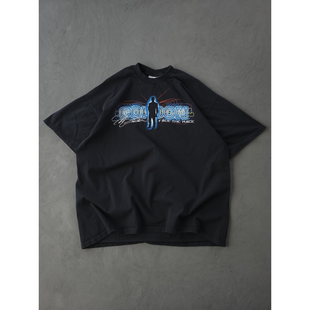 Vintage 2000s Jeff Gordon Face The Race NASCAR Winners Circle Black T-shirt XL